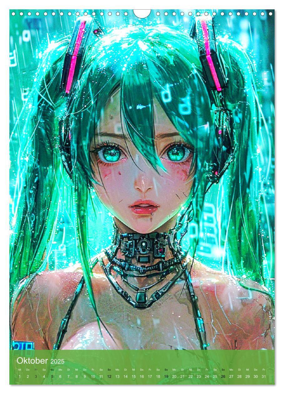 Bild: 9783383812842 | Manga-Comics. Cyberpunk Anime. Science Fiction Girls (Wandkalender...