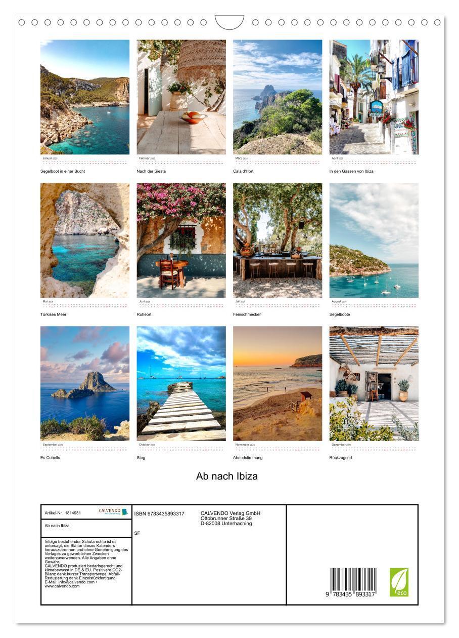 Bild: 9783435893317 | Ab nach Ibiza (Wandkalender 2025 DIN A3 hoch), CALVENDO Monatskalender