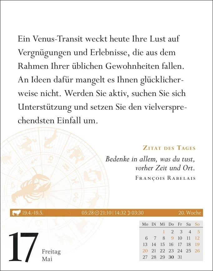 Bild: 9783840031366 | Krebs Sternzeichenkalender 2024: Tagesabreißkalender. Tischkalender...