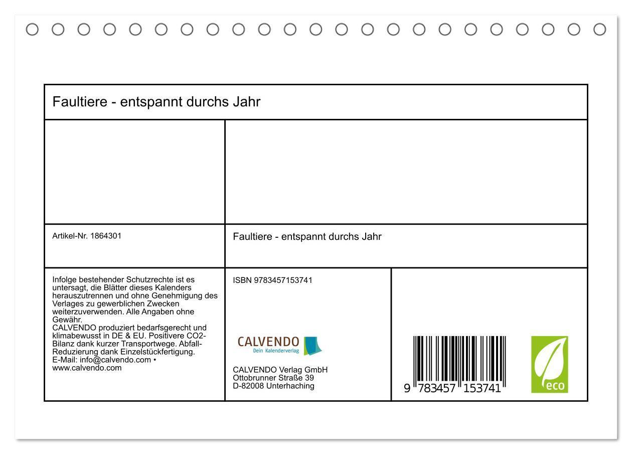 Bild: 9783457153741 | Faultiere - entspannt durchs Jahr (Tischkalender 2025 DIN A5 quer),...