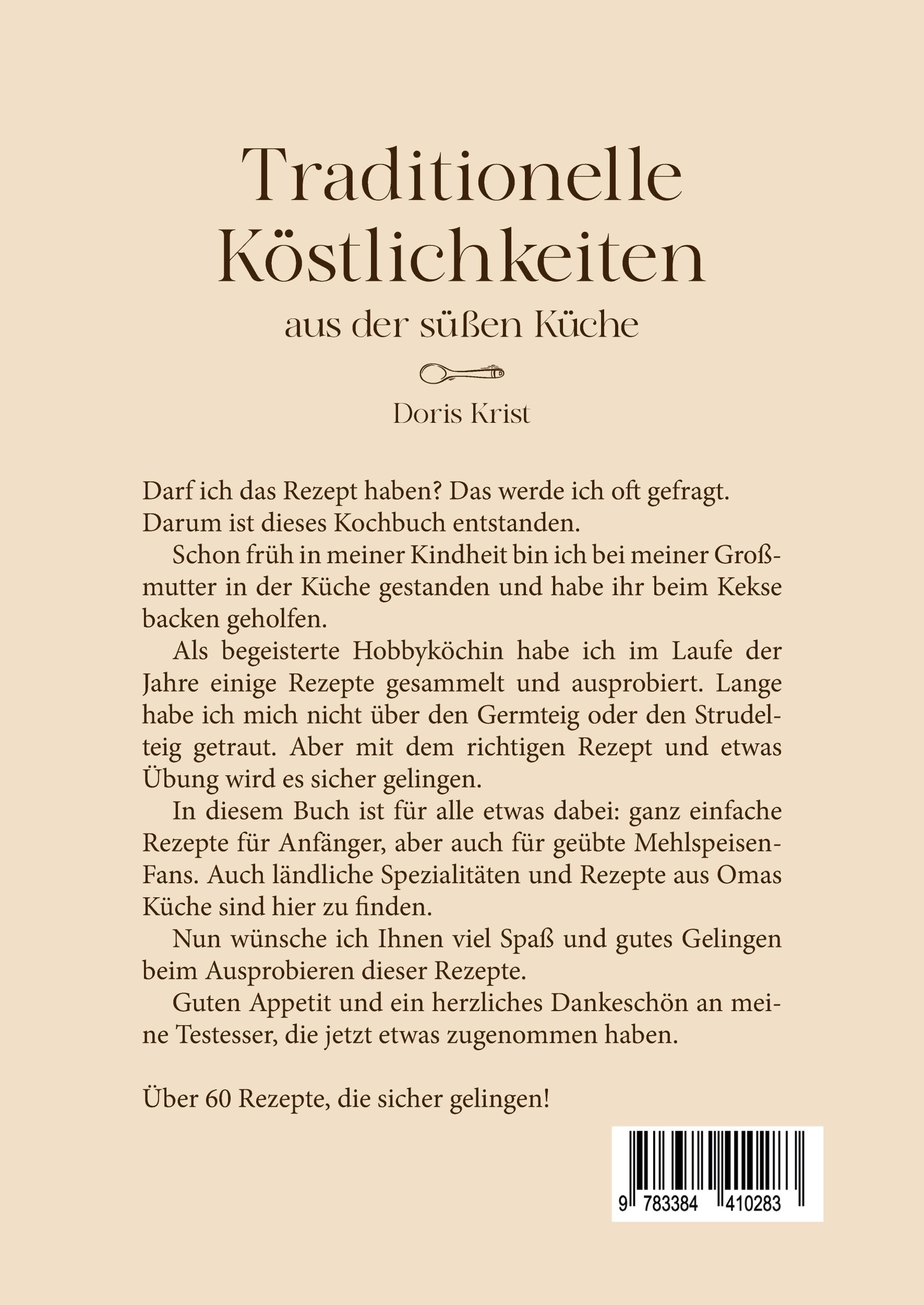 Rückseite: 9783384410283 | Traditionelle Köstlichkeiten aus der süßen Küche | Doris Krist | Buch