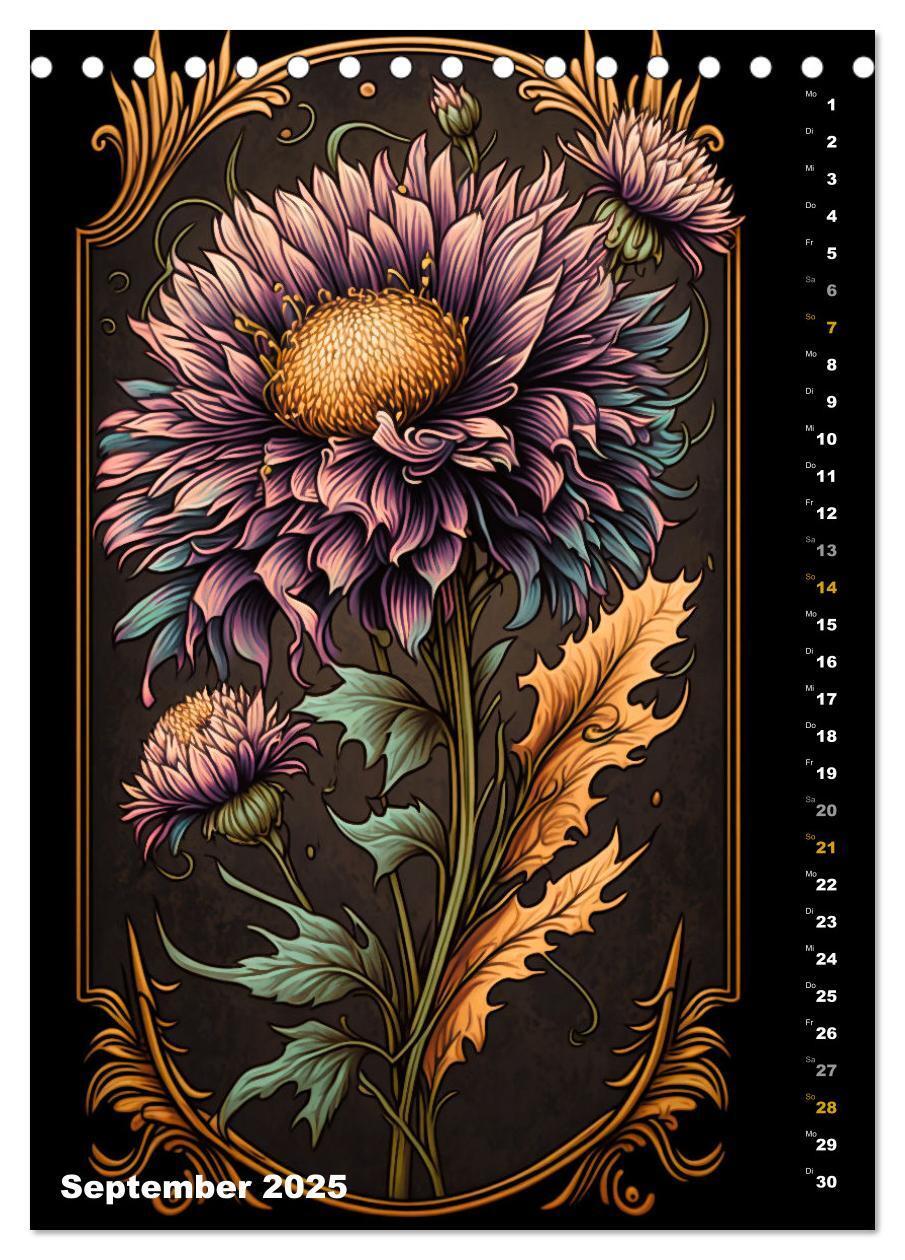 Bild: 9783435874323 | Jugendstil Blumen (Tischkalender 2025 DIN A5 hoch), CALVENDO...