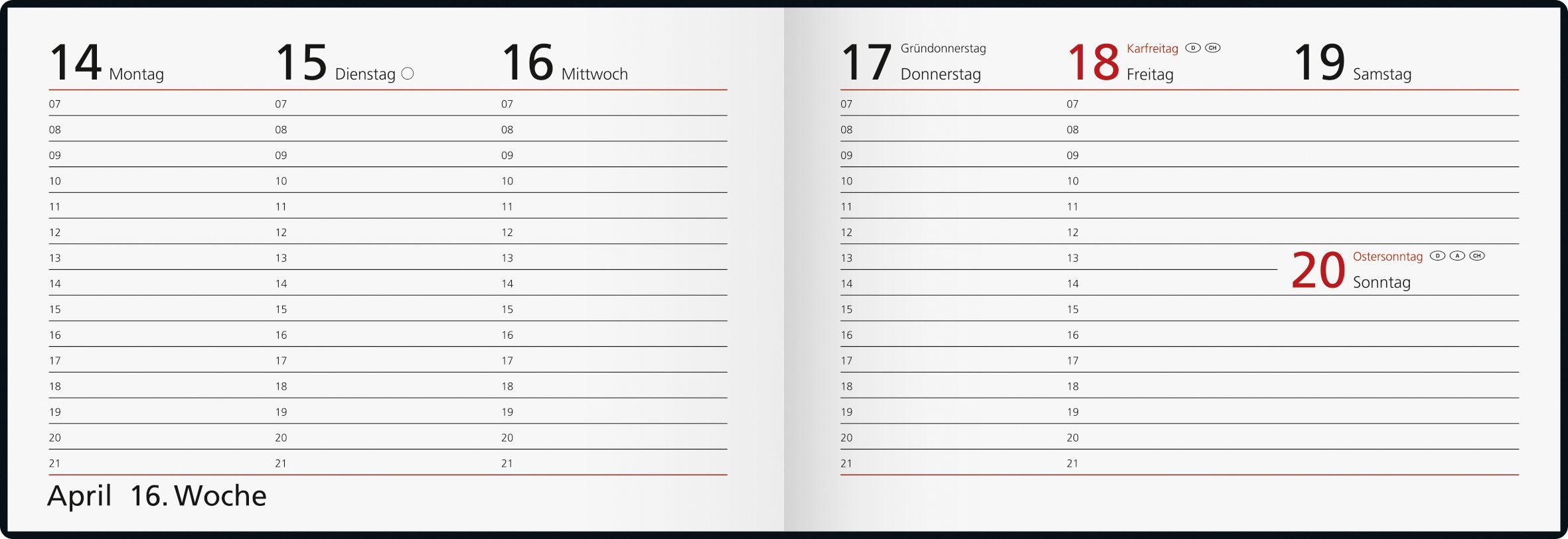 Bild: 4003273784437 | Taschenkalender Modell Septimus (2025) | 2 Seiten = 1 Woche, A6 quer