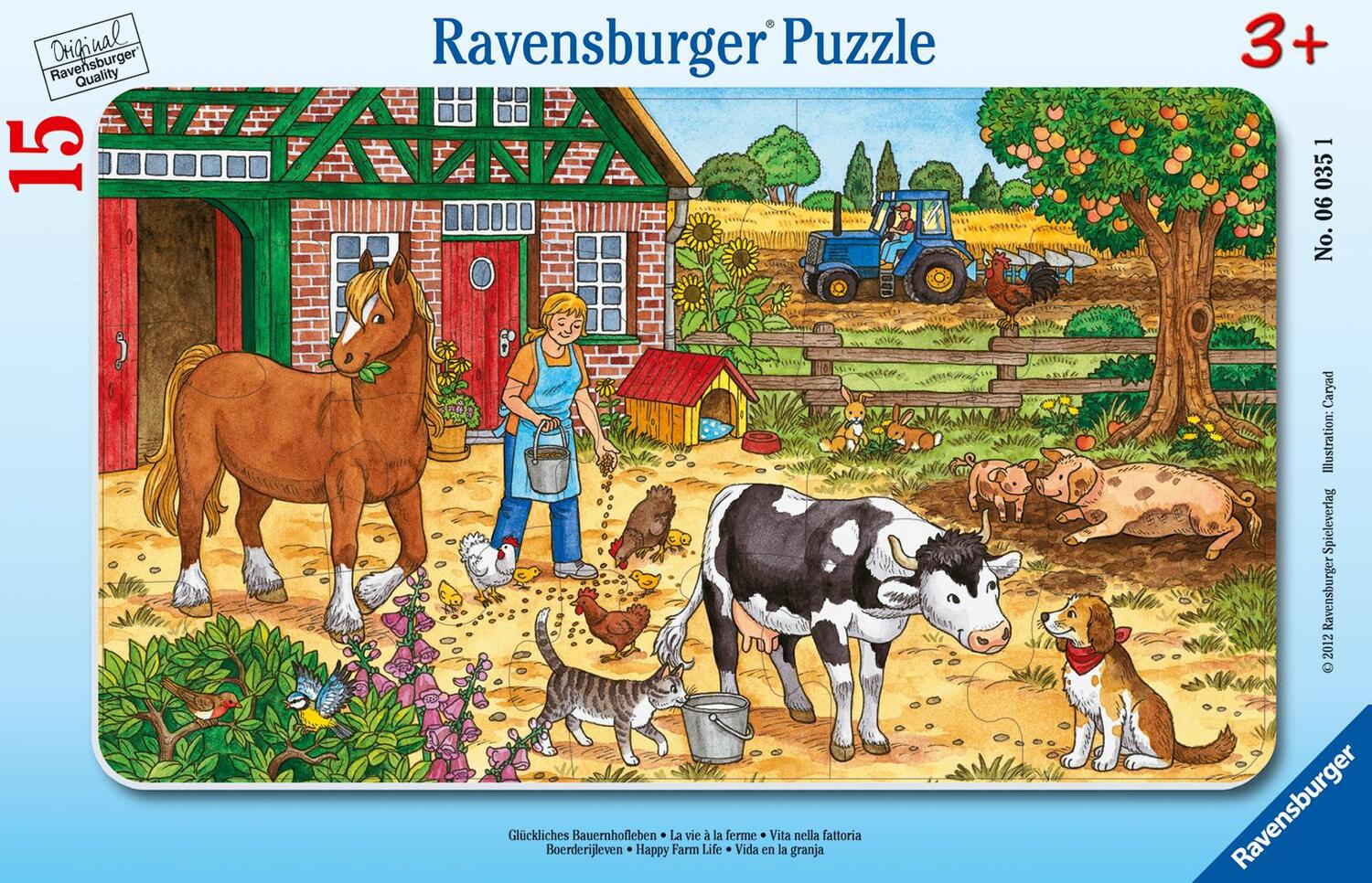 Cover: 4005556060351 | Glückliches Bauernhofleben. 15 Teile Rahmenpuzzle | Spiel | Deutsch