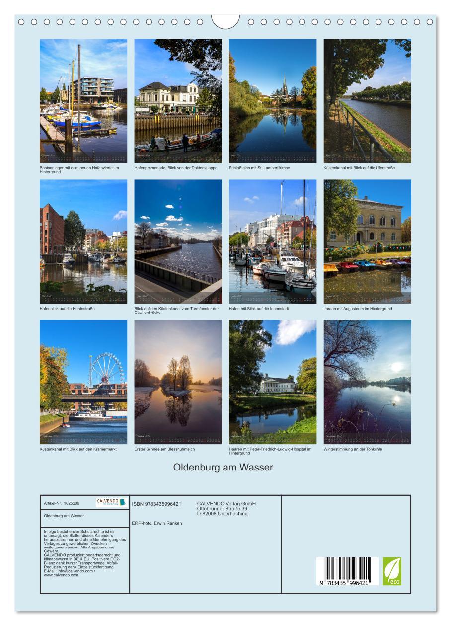 Bild: 9783435996421 | Oldenburg am Wasser (Wandkalender 2025 DIN A3 hoch), CALVENDO...