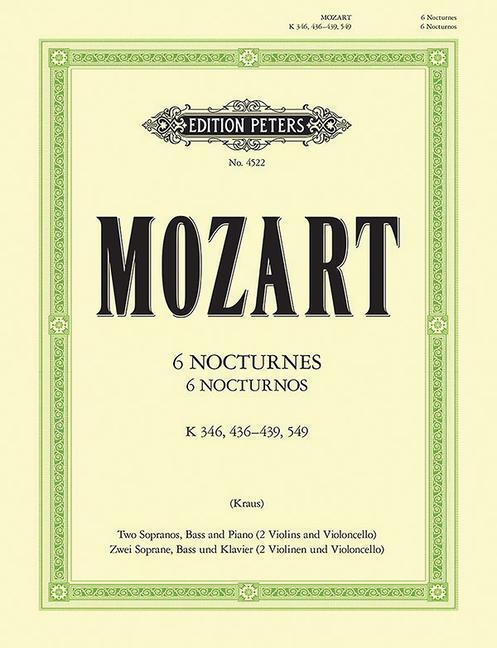 Cover: 9790014029289 | 6 Nocturnos (Kanzonetten) | Wolfgang Amadeus Mozart | Broschüre | 2018