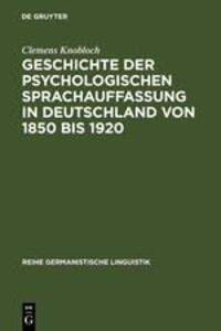 Cover: 9783484310865 | Geschichte der psychologischen Sprachauffassung in Deutschland von...