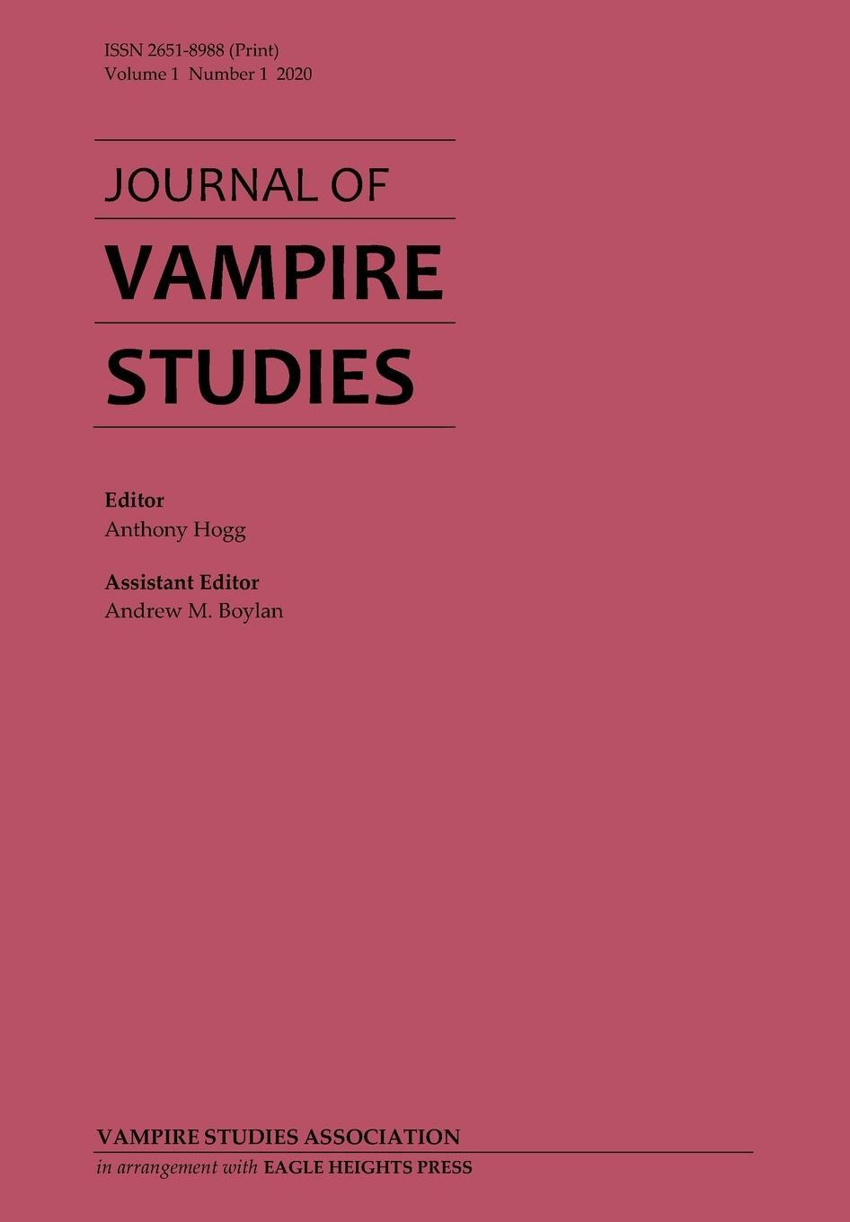 Cover: 9781947181083 | Journal of Vampire Studies | Vol. 1, No. 1 (2020) | Anthony Hogg
