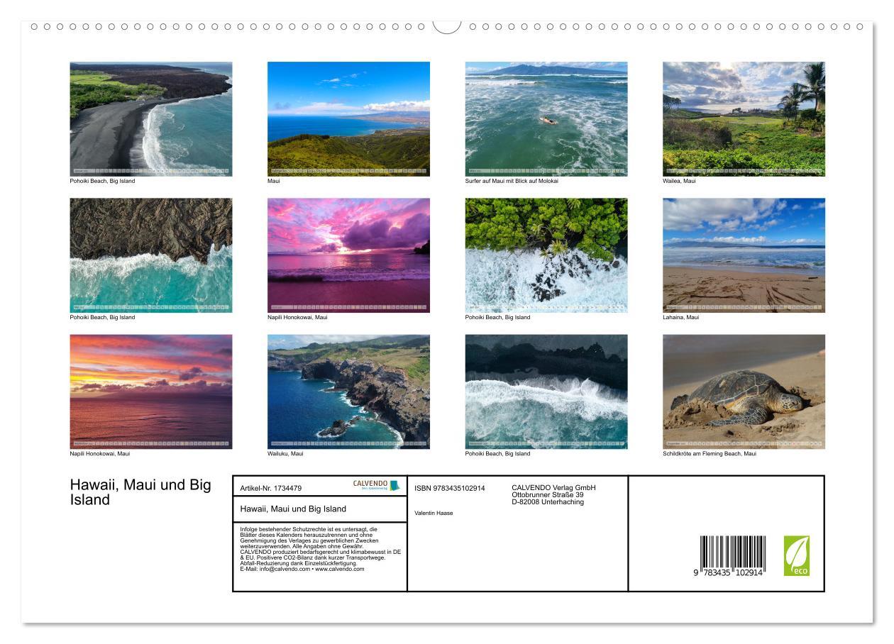 Bild: 9783435102914 | Hawaii, Maui und Big Island (Wandkalender 2025 DIN A2 quer),...