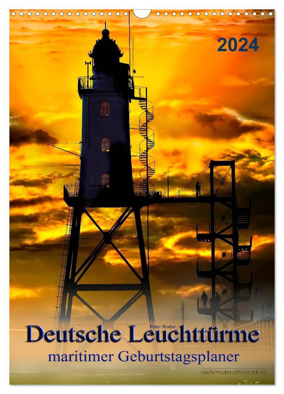 Cover: 9783383346224 | Deutsche Leuchttürme - maritimer Geburtstagsplaner (Wandkalender...