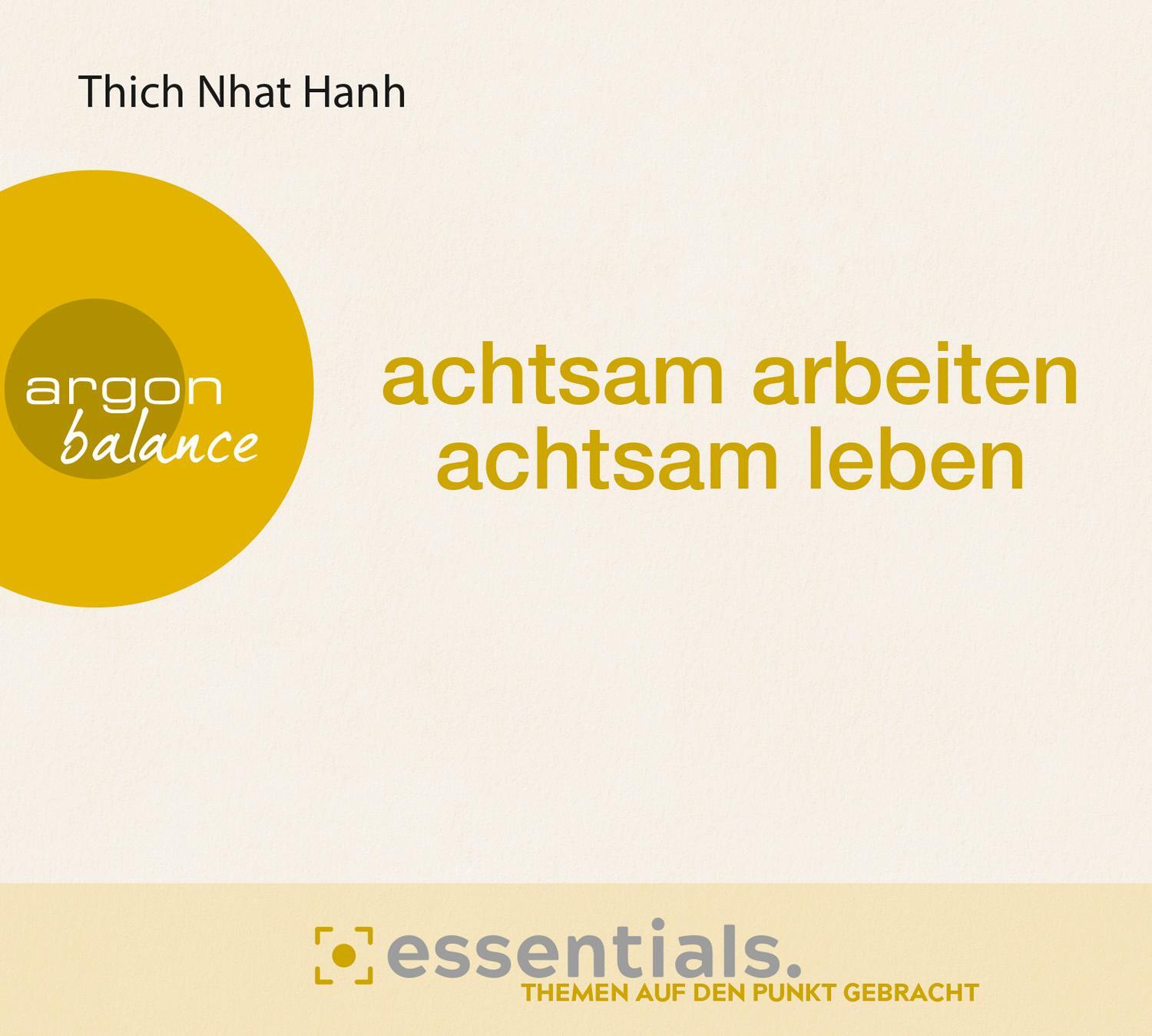 Cover: 9783839882061 | Achtsam arbeiten, achtsam leben | Thich Nhat Hanh | Audio-CD | Deutsch