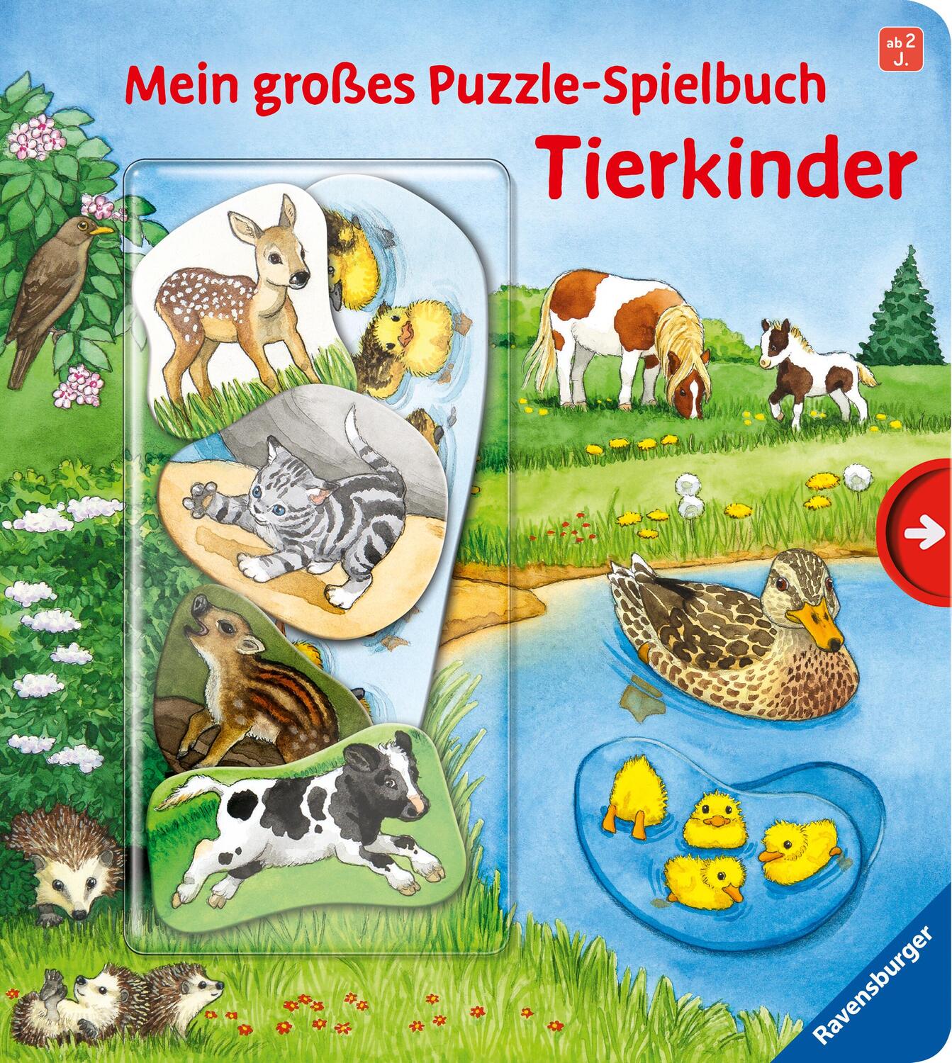 Cover: 9783473438129 | Mein großes Puzzle-Spielbuch: Tierkinder | Frauke Nahrgang | Buch