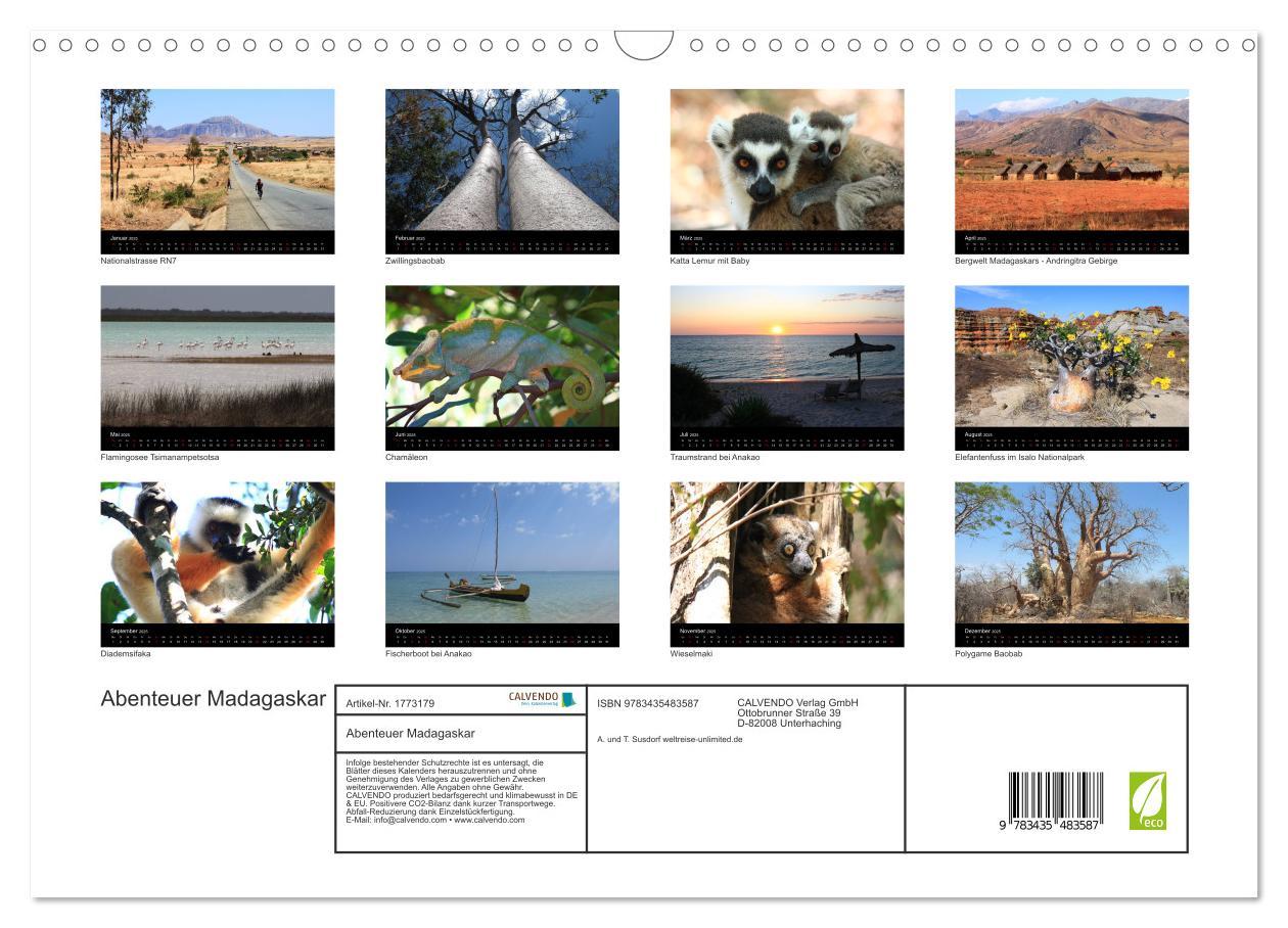 Bild: 9783435483587 | Abenteuer Madagaskar (Wandkalender 2025 DIN A3 quer), CALVENDO...