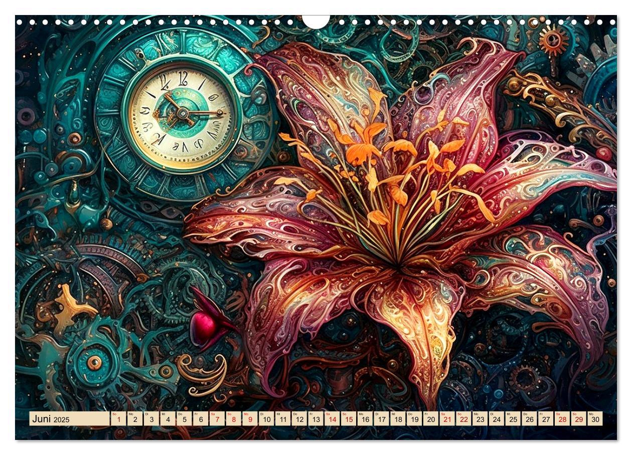 Bild: 9783383871528 | Floraler Steampunk (Wandkalender 2025 DIN A3 quer), CALVENDO...