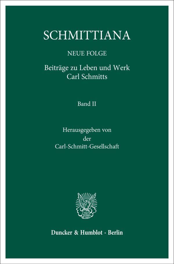 Cover: 9783428142378 | Schmittiana | Taschenbuch | 316 S. | Deutsch | 2014