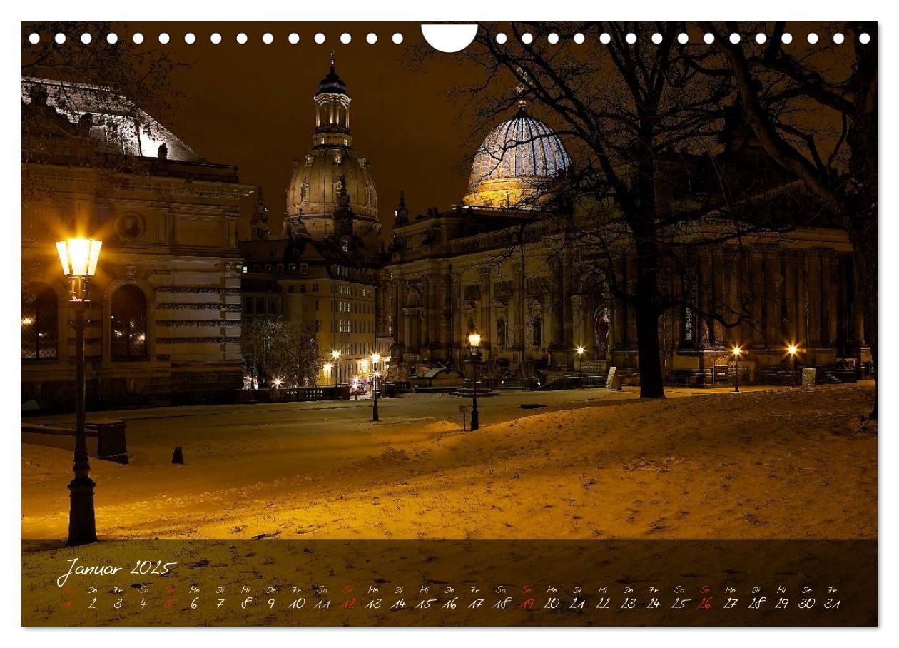 Bild: 9783435741113 | Nachts in Dresden (Wandkalender 2025 DIN A4 quer), CALVENDO...