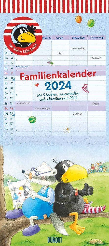 Cover: 4250809652054 | Familienkal. 2024 Der kleine Rabe Socke | Nele Moost | Kalender | 2024