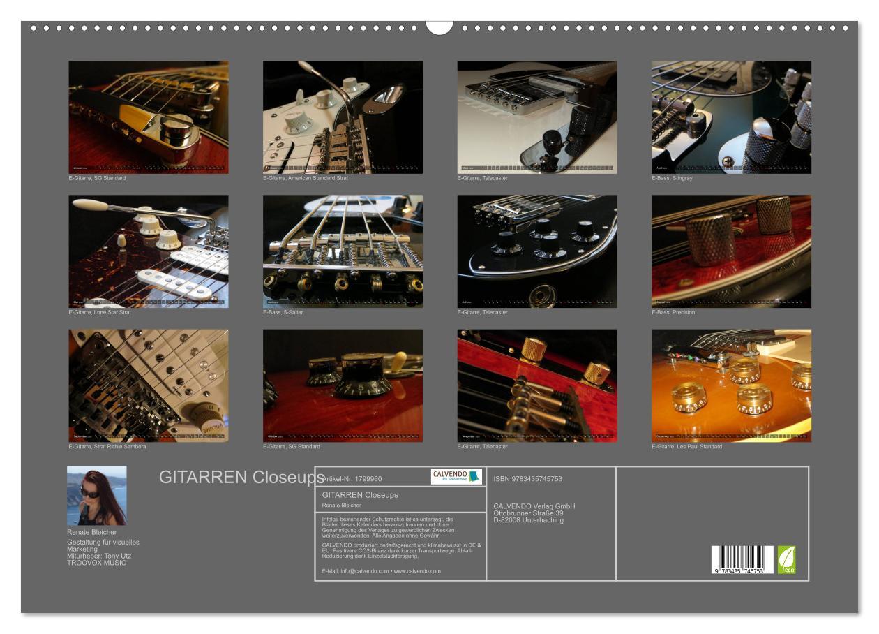 Bild: 9783435745753 | GITARREN Closeups (Wandkalender 2025 DIN A2 quer), CALVENDO...