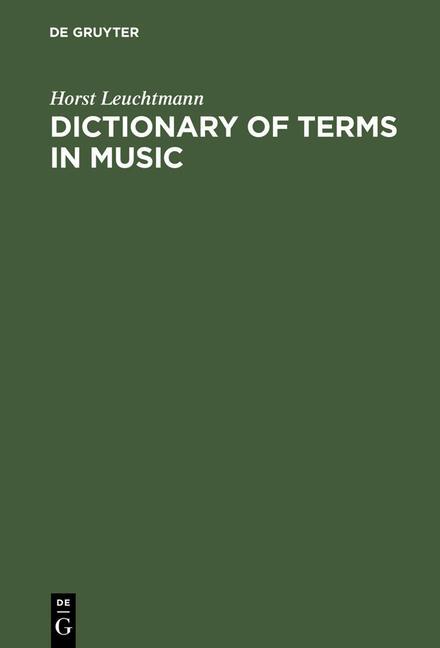 Cover: 9783598109133 | Dictionary of Terms in Music / Wörterbuch Musik | Horst Leuchtmann