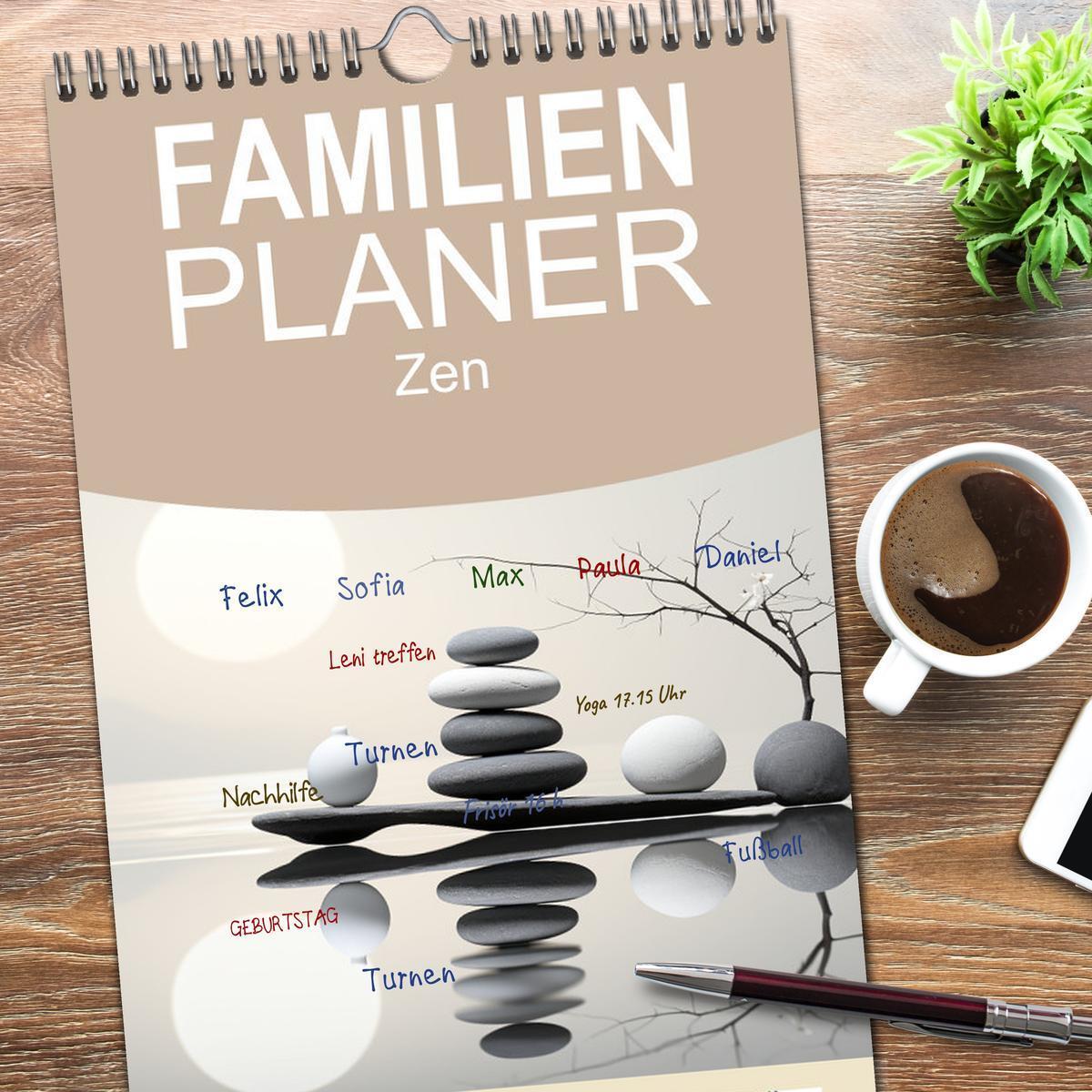 Bild: 9783457091692 | Familienplaner 2025 - Zen mit 5 Spalten (Wandkalender, 21 x 45 cm)...