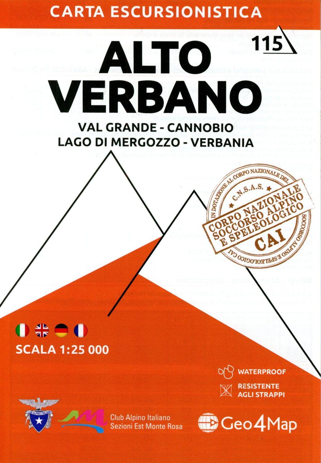 Cover: 9788899606886 | Alto Verbano | Val Grande-Cannobio-Lago Di Mergozzo-Verbana 1:25000