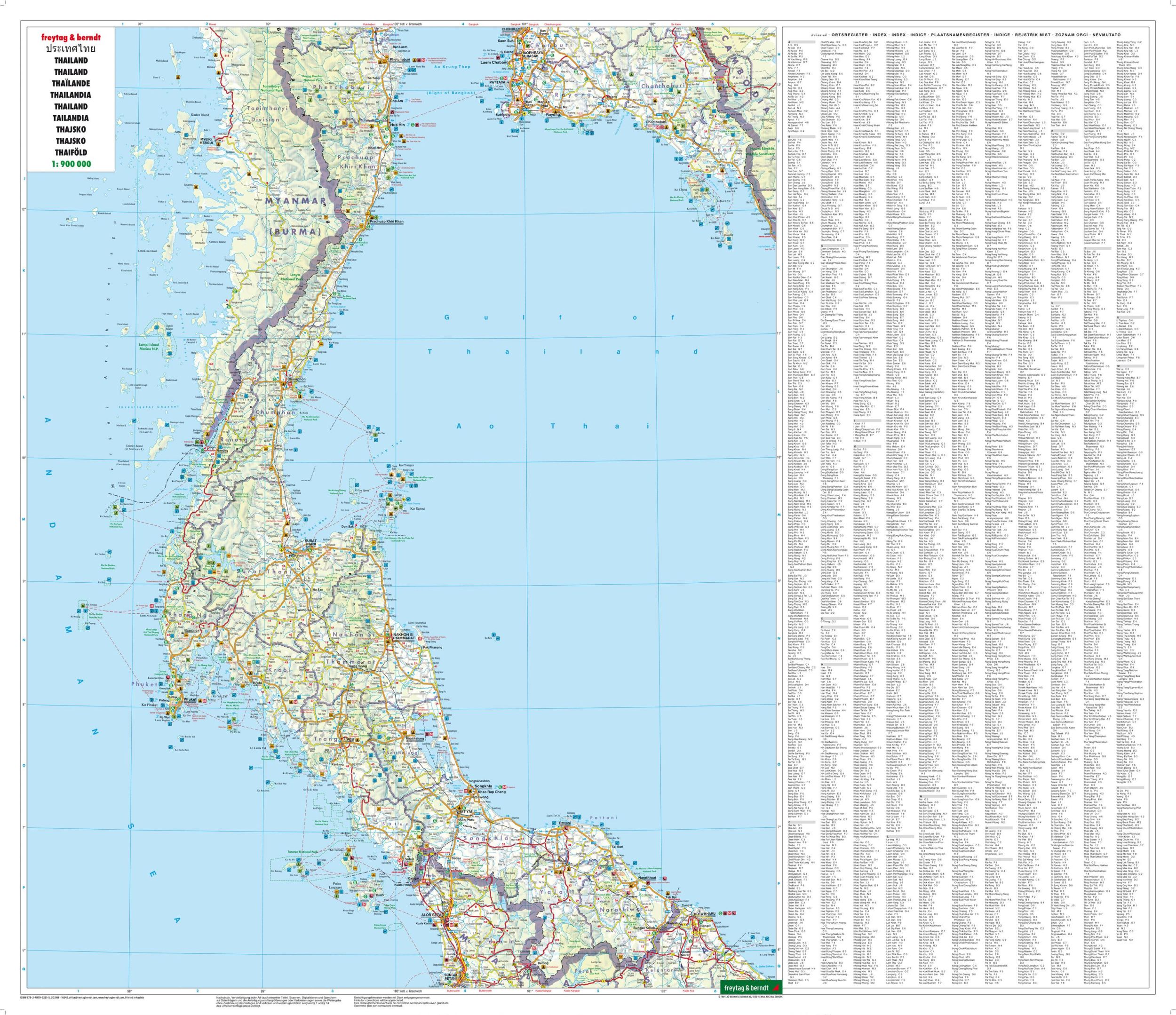 Bild: 9783707922615 | Thailand, Autokarte 1:900.000, freytag &amp; berndt | Freytag &amp; Berndt