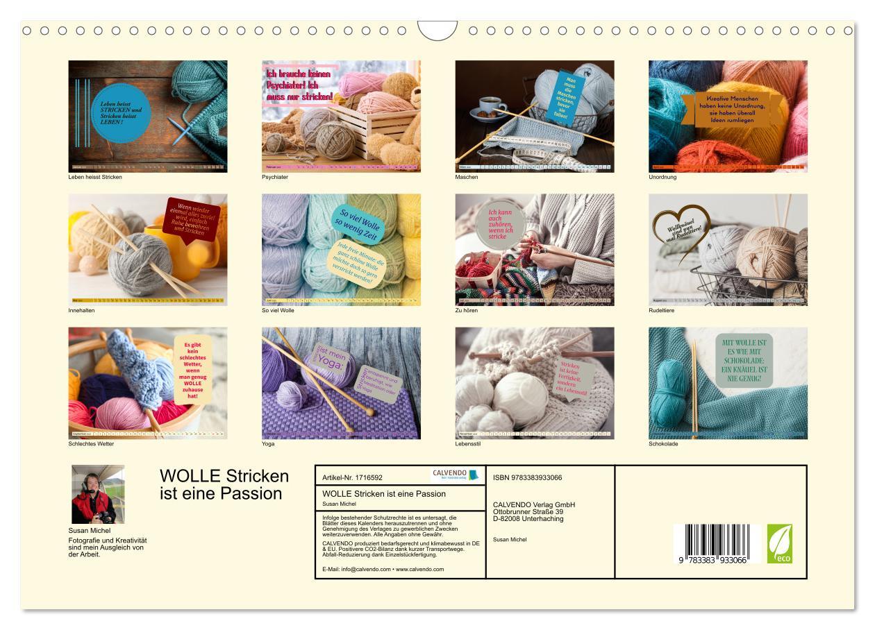 Bild: 9783383933066 | WOLLE Stricken ist eine Passion (Wandkalender 2025 DIN A3 quer),...