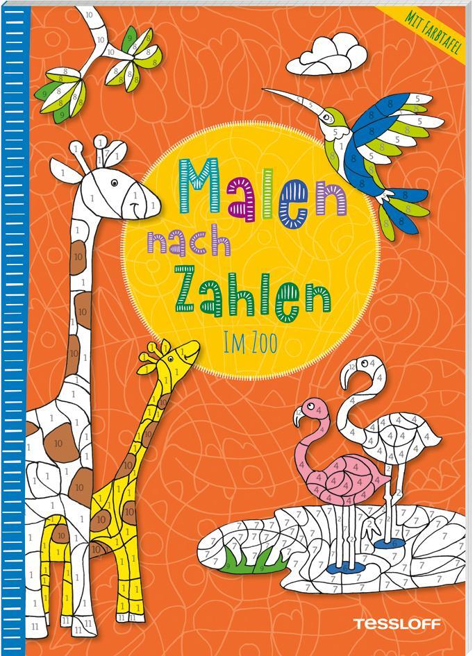 Cover: 9783788646585 | Malen nach Zahlen. Im Zoo | Mit ausklappbarer Farbtafel | Schmidt