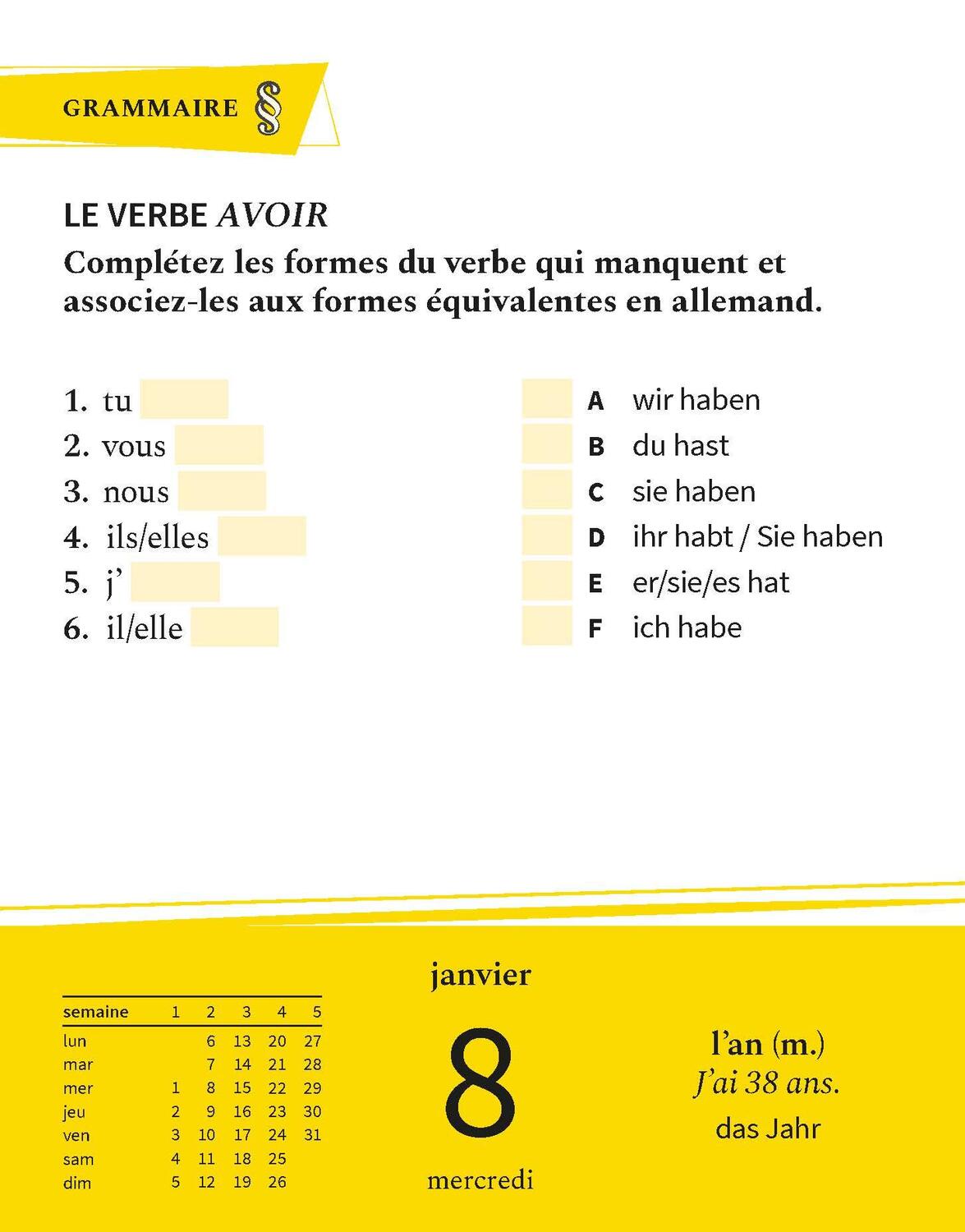 Bild: 9783125636170 | Langenscheidt Sprachkalender Französisch 2025 | Tagesabreißkalender