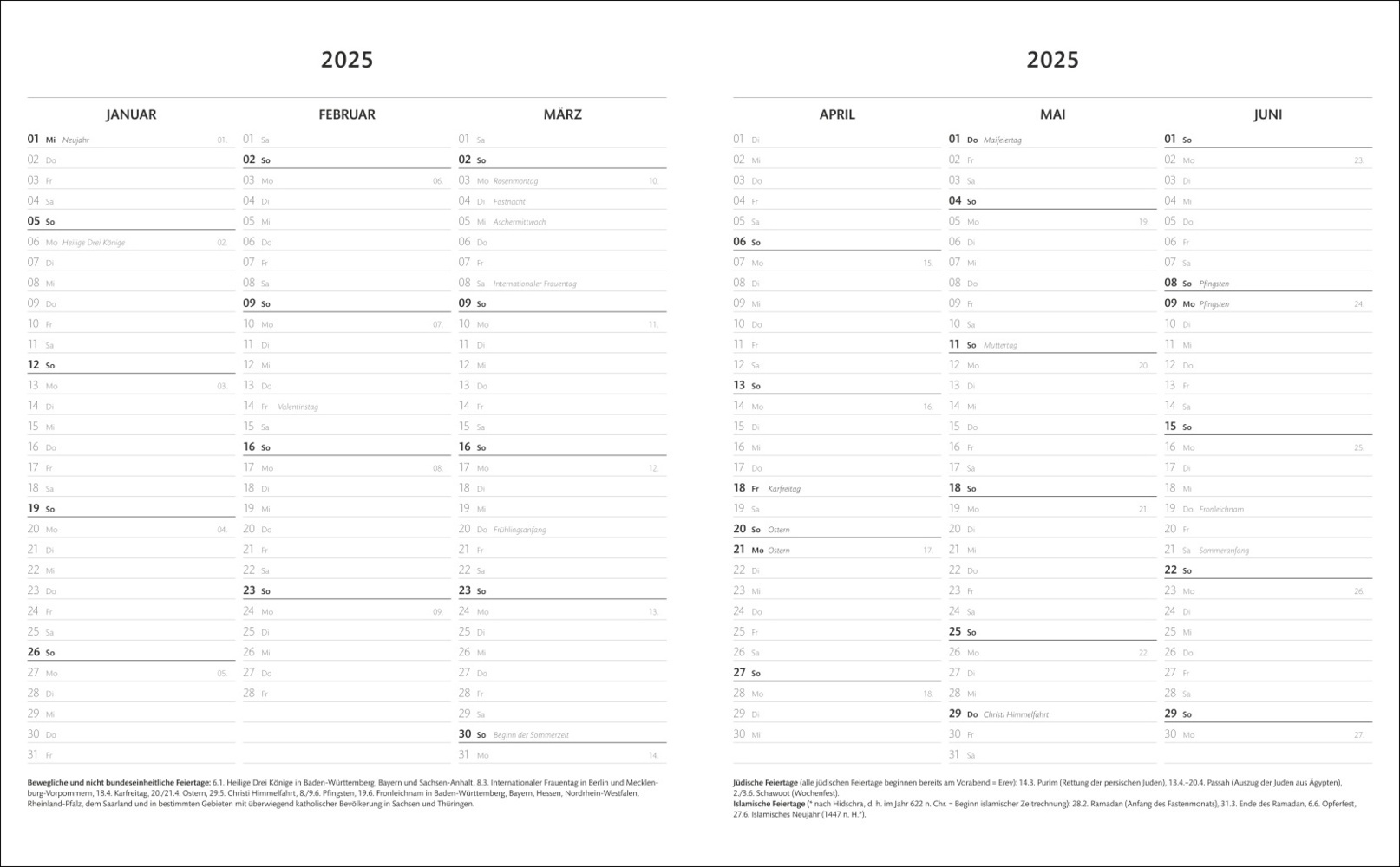 Bild: 9783756408115 | Kombitimer schwarz groß 2025 | Kalender | 160 S. | Deutsch | 2025