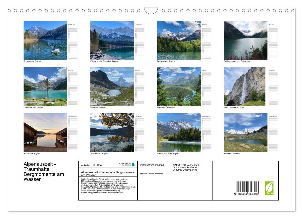 Bild: 9783383868368 | Alpenauszeit - Traumhafte Bergmomente am Wasser (Wandkalender 2025...