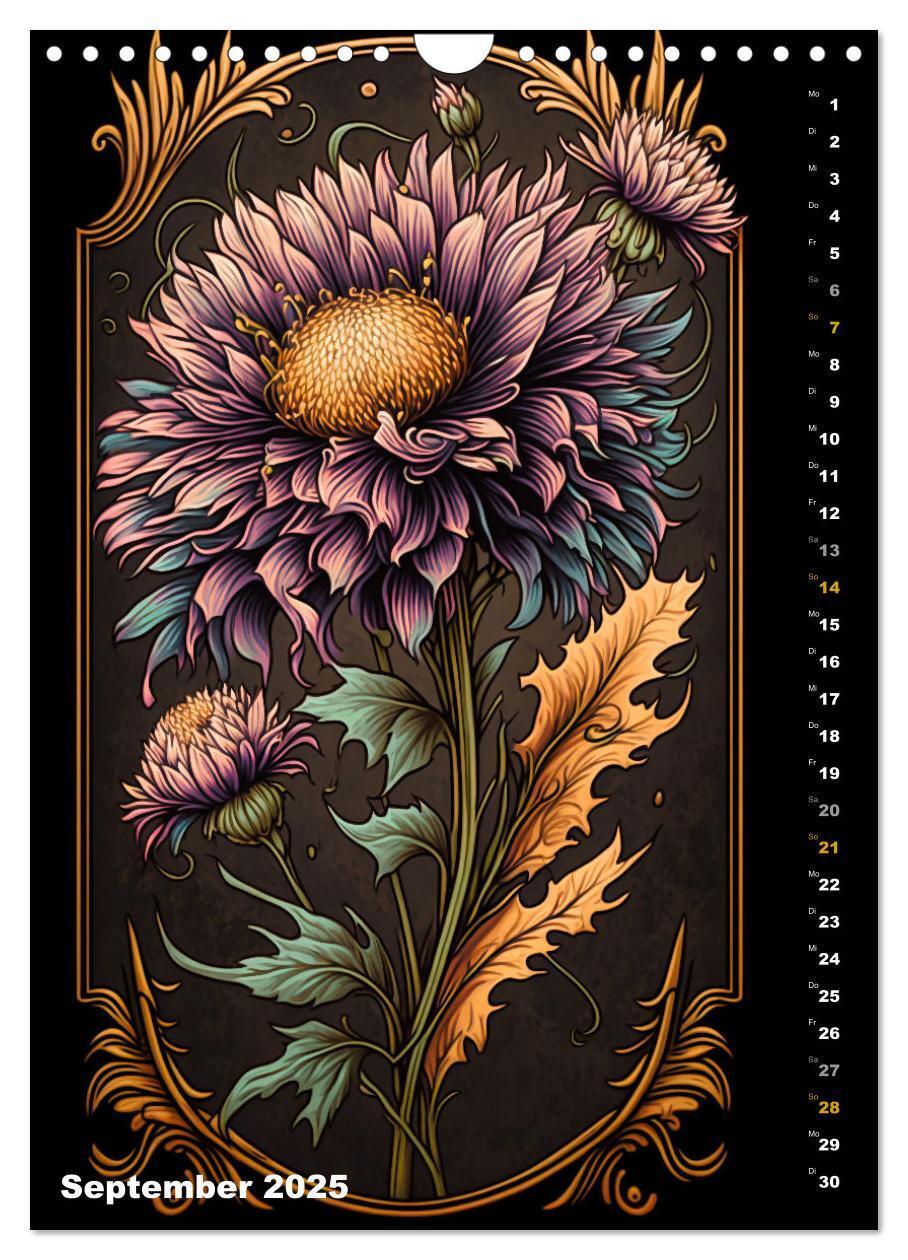 Bild: 9783435869435 | Jugendstil Blumen (Wandkalender 2025 DIN A4 hoch), CALVENDO...