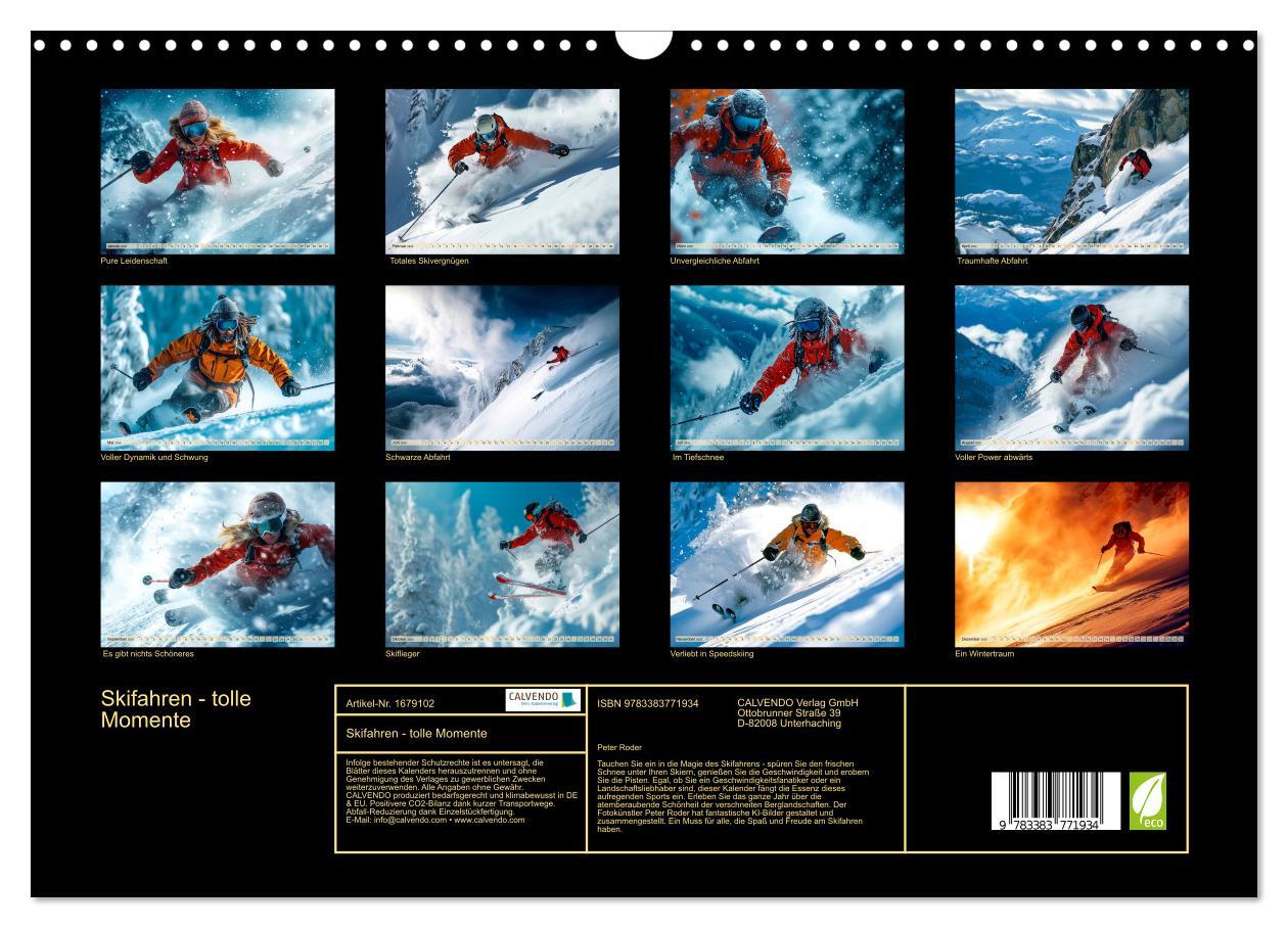 Bild: 9783383771934 | Skifahren - tolle Momente (Wandkalender 2025 DIN A3 quer), CALVENDO...