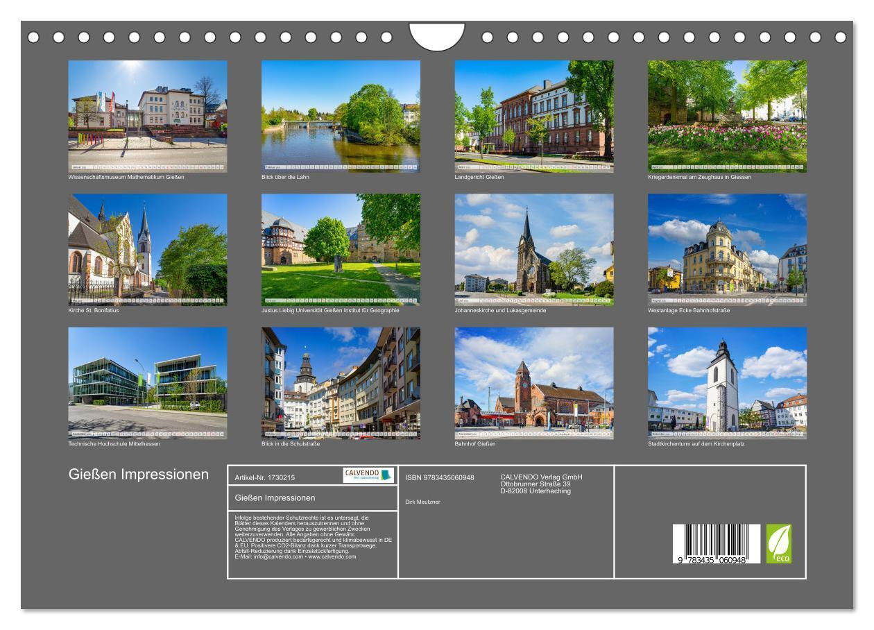 Bild: 9783435060948 | Gießen Impressionen (Wandkalender 2025 DIN A4 quer), CALVENDO...