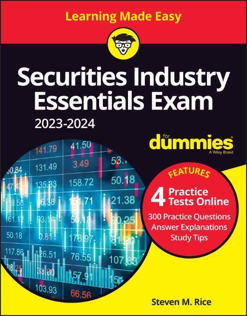 Cover: 9781119886853 | Securities Industry Essentials Exam 2023-2024 For Dummies with...