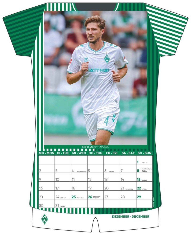 Bild: 4002725987358 | Werder Bremen 2024 - Trikotkalender - Fan-Kalender -...