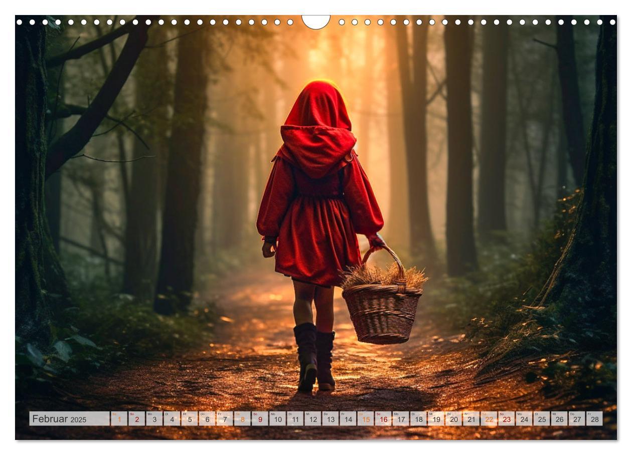 Bild: 9783383892264 | Rotkäppchen und der Wolf (Wandkalender 2025 DIN A3 quer), CALVENDO...