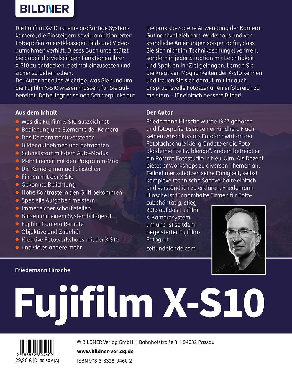 Rückseite: 9783832804602 | Fujifilm X-S10 | Das umfangreiche Praxisbuch zu Ihrer Kamera! | Buch