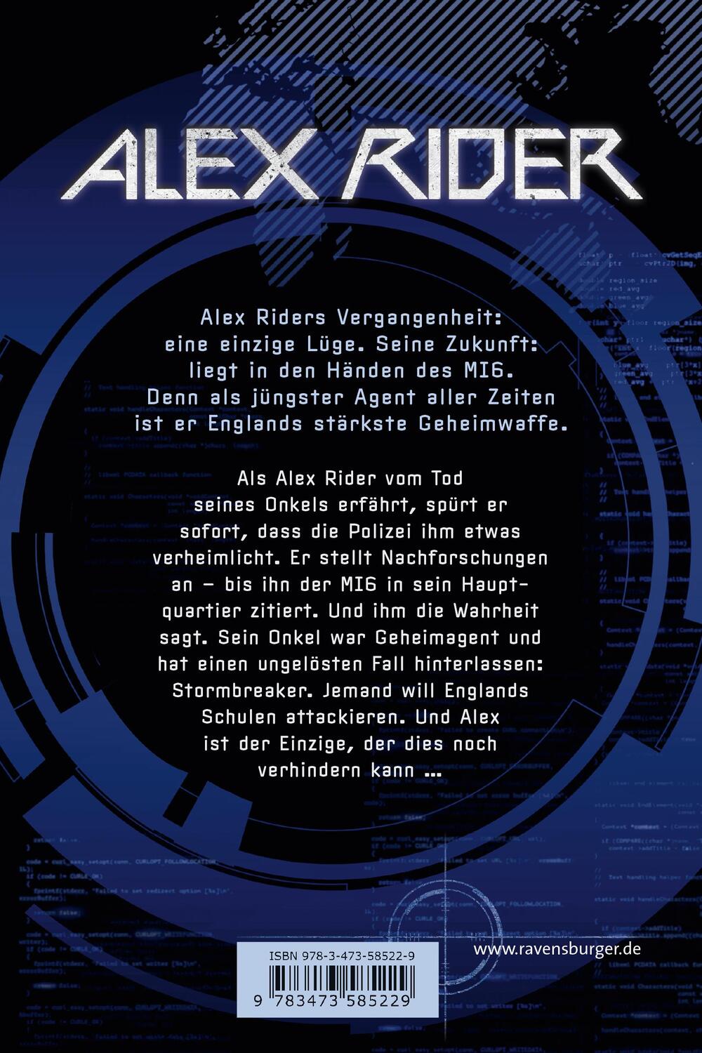 Rückseite: 9783473585229 | Alex Rider 01: Stormbreaker | Anthony Horowitz | Taschenbuch | 244 S.
