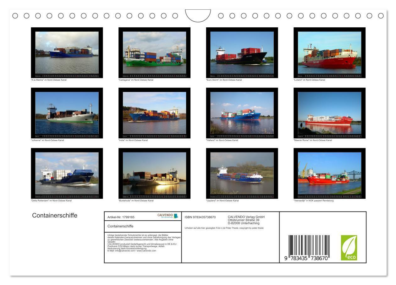 Bild: 9783435738670 | Containerschiffe (Wandkalender 2025 DIN A4 quer), CALVENDO...