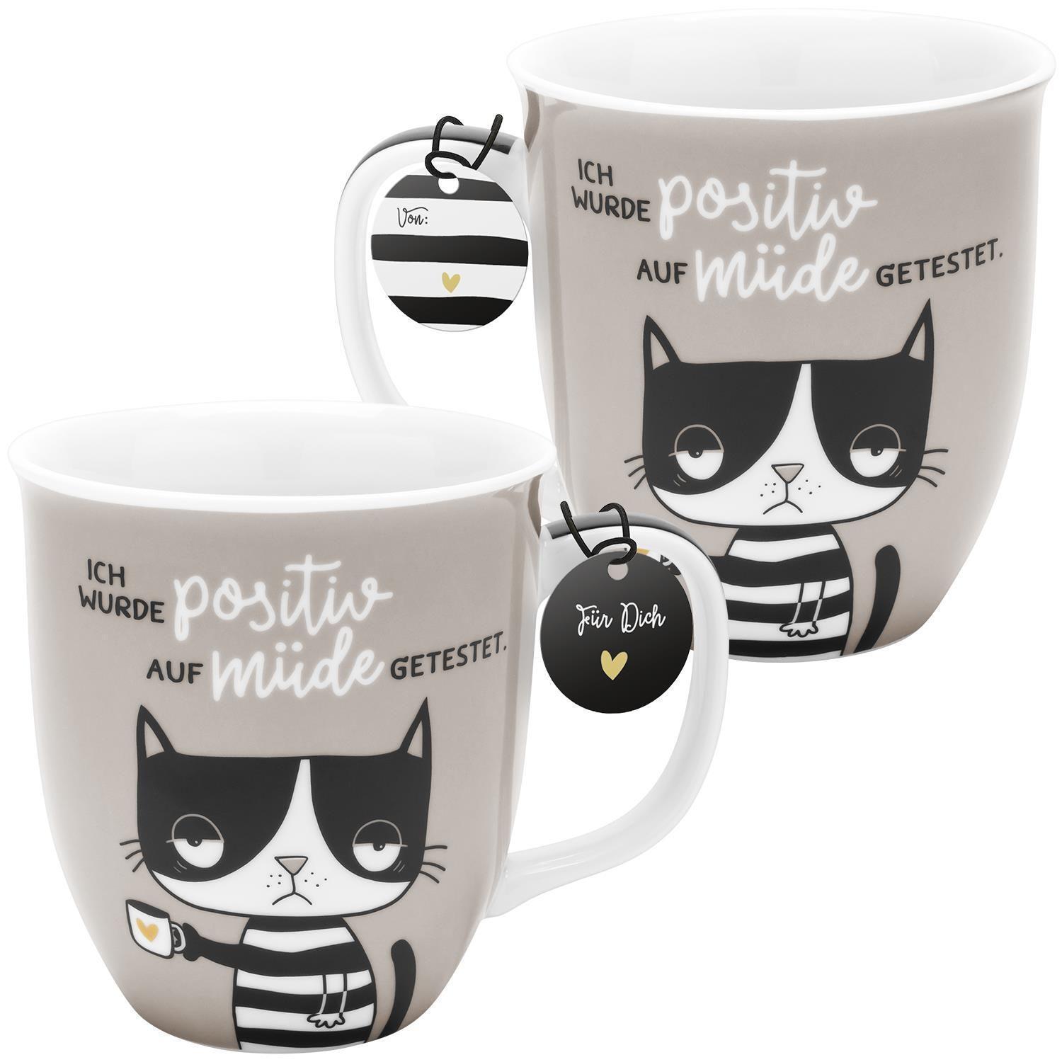 Cover: 4036018479251 | Tasse Motiv Müde Katze | Porzellan-Tasse, 40 cl | Stück | In Karton