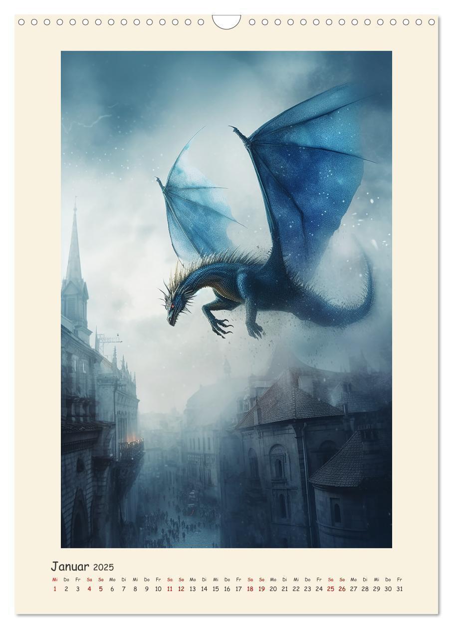 Bild: 9783435857432 | Malerische Drachen (Wandkalender 2025 DIN A3 hoch), CALVENDO...