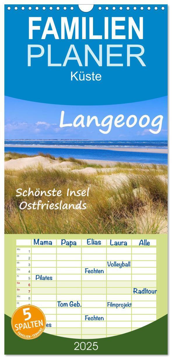 Cover: 9783457115510 | Familienplaner 2025 - Langeoog - Schönste Insel Ostfrieslands mit 5...