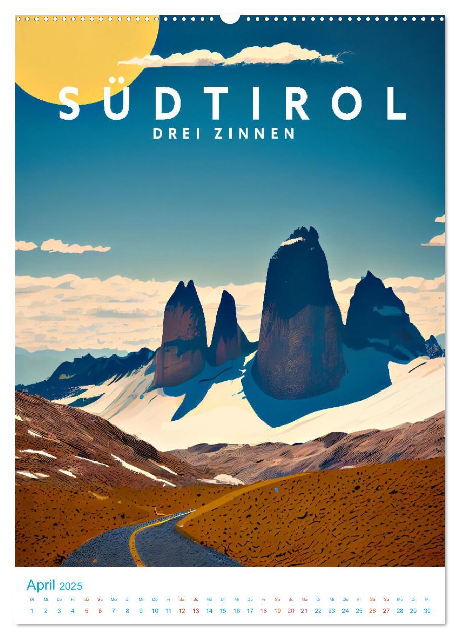 Bild: 9783435885350 | Südtirol - Old School Poster Style (Wandkalender 2025 DIN A2 hoch),...