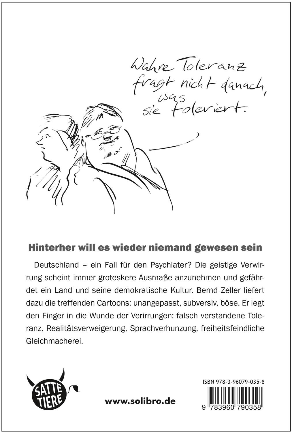 Rückseite: 9783960790358 | Deutschlantis | Bernd Zeller | Buch | Satte Tiere | 68 S. | Deutsch