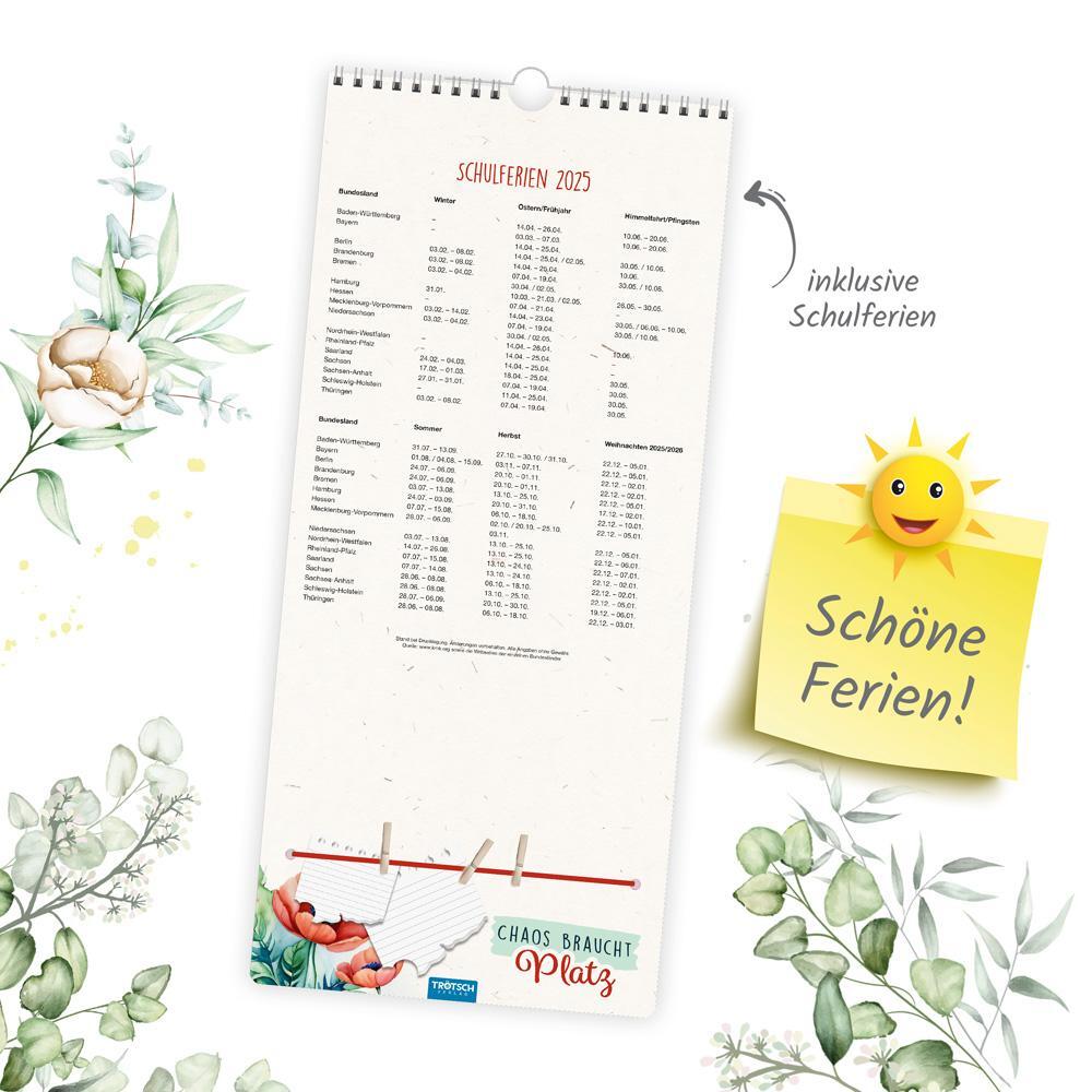 Bild: 9783988022523 | Trötsch Premium-Familienkalender Familientermine Blumen 2025 | KG