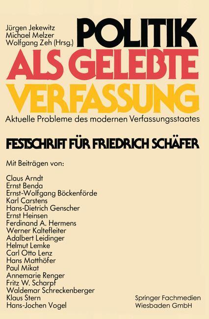 Cover: 9783531115009 | Politik als gelebte Verfassung | Jürgen Jekewitz | Taschenbuch | 1980