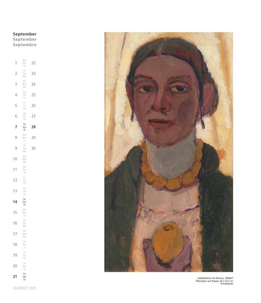 Bild: 4250809653990 | DUMONT - Paula Modersohn-Becker 2025 Kunstkalender, 34,5x40cm,...