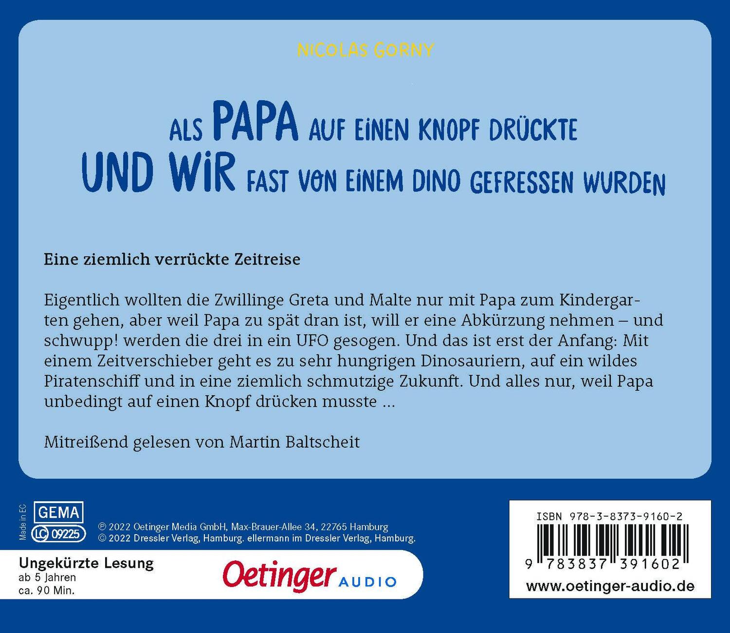 Rückseite: 9783837391602 | Als Papa auf einen Knopf drückte und wir fast von einem Dino...