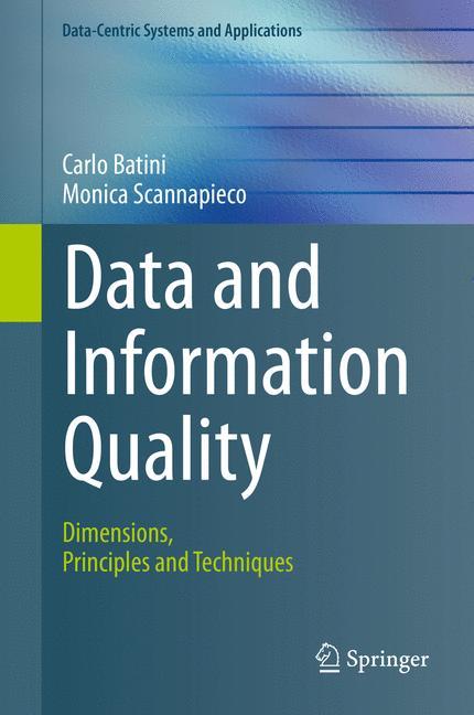 Cover: 9783319241043 | Data and Information Quality | Dimensions, Principles and Techniques